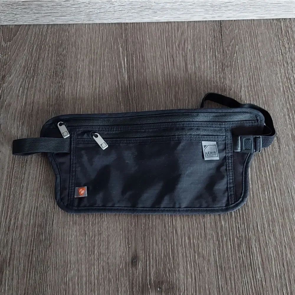 Lewis N Clark Black RFID Travel Fanny Pack Waist Bag